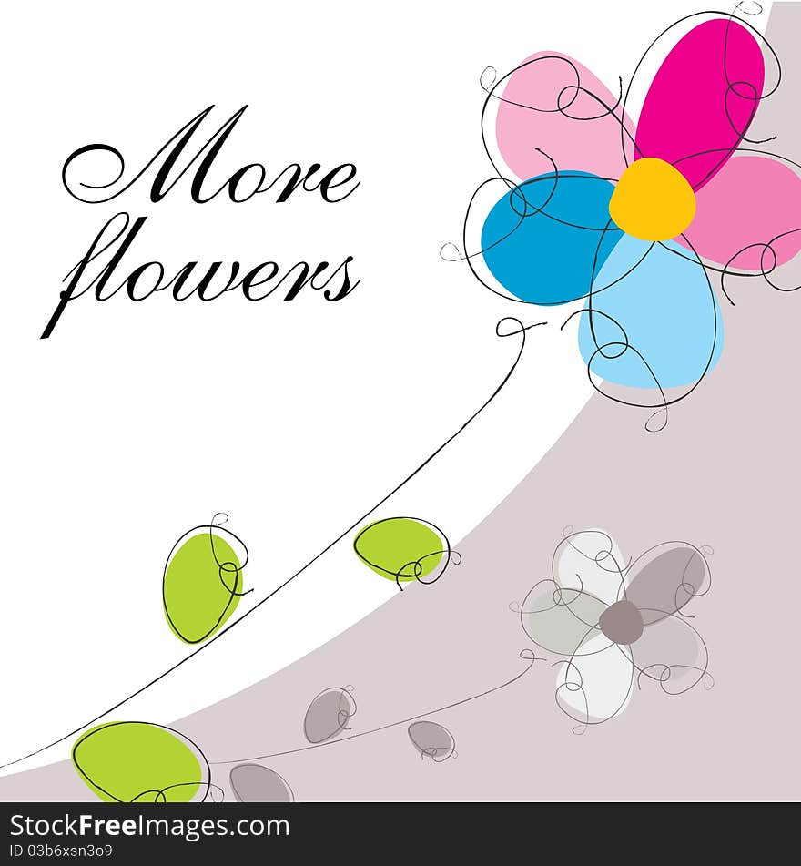 Cute floral background with bright colors