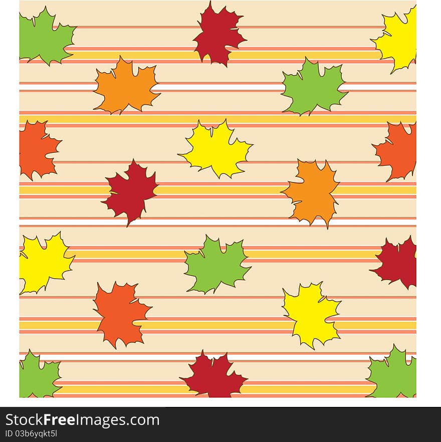 Fall leaves background with bright colors