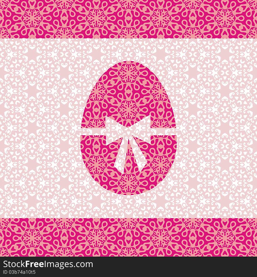 Postcard with egg which consist of pink texture. Vector illustration. Postcard with egg which consist of pink texture. Vector illustration.