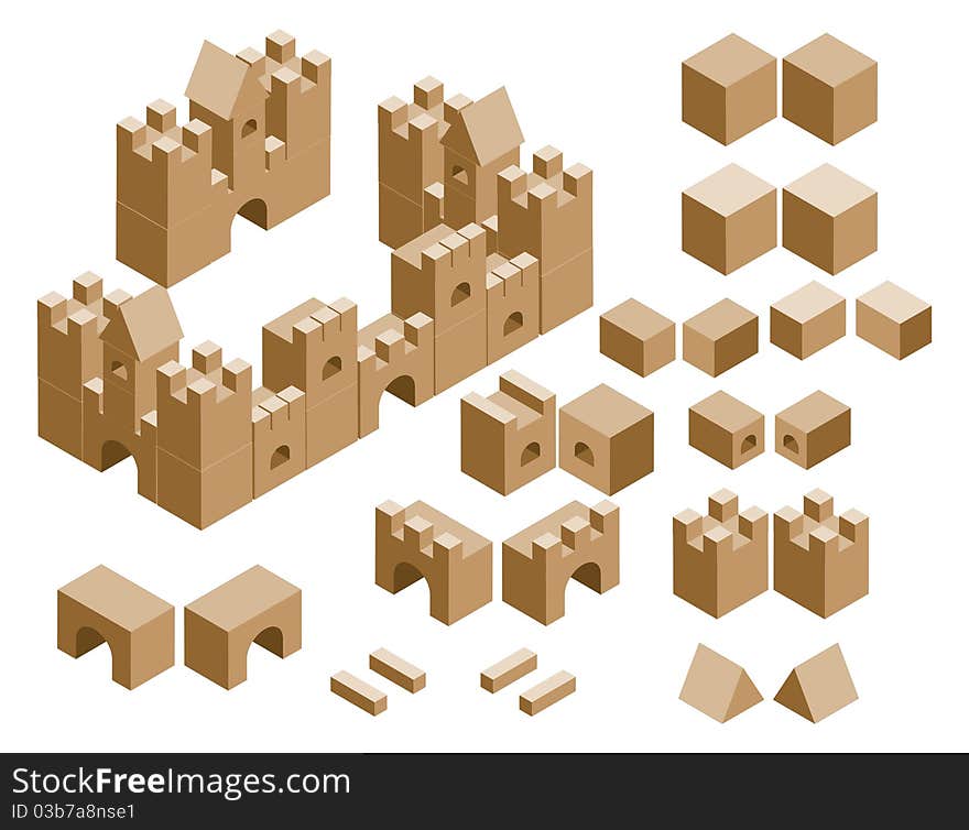 Isometric Cubes Castle