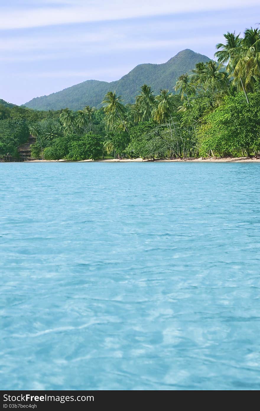 Abandoned lagoon with clear water