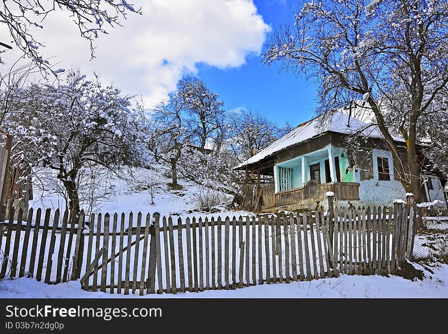 Wooden household in transylvania land of romania