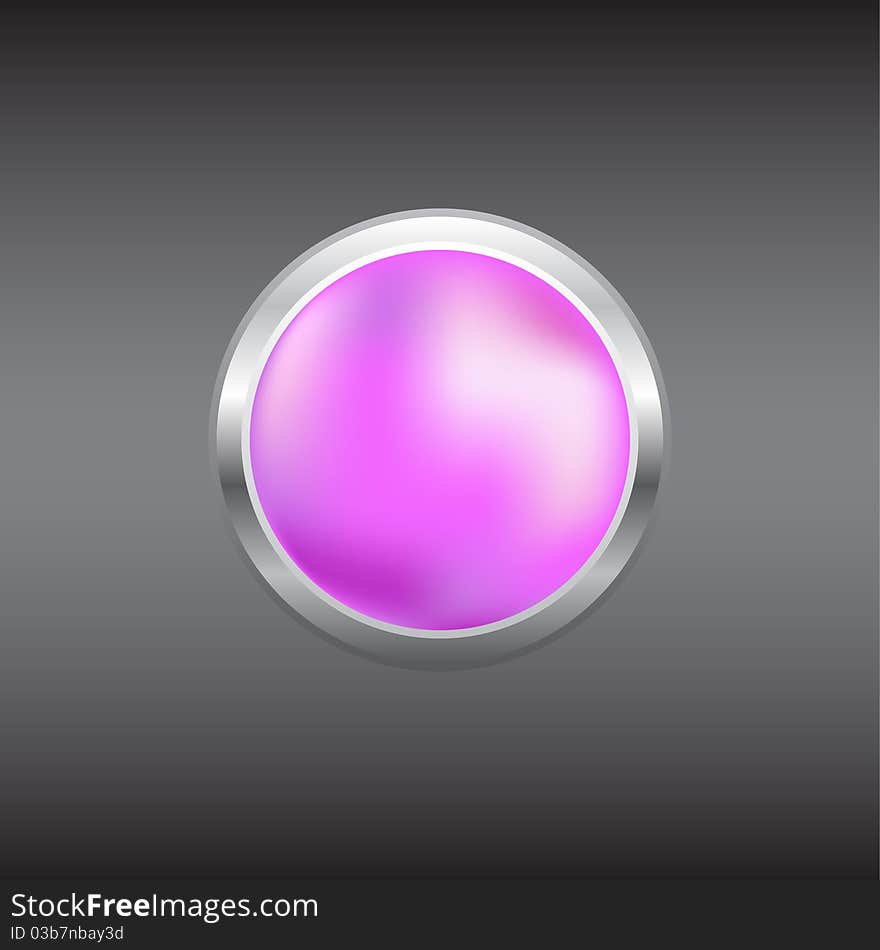 Purple button, made by mesh, vector illustration