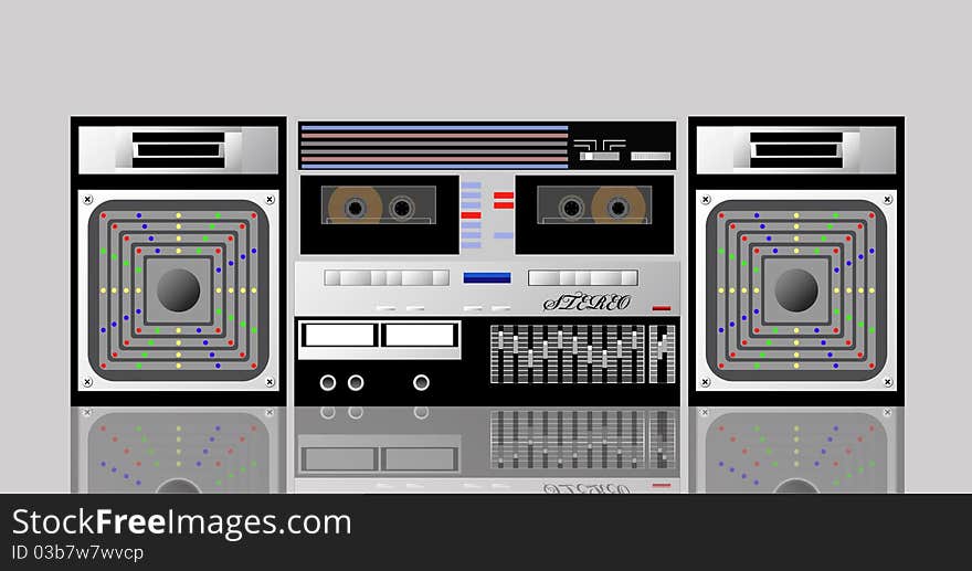 Old cassette player is shown in the picture. Old cassette player is shown in the picture.