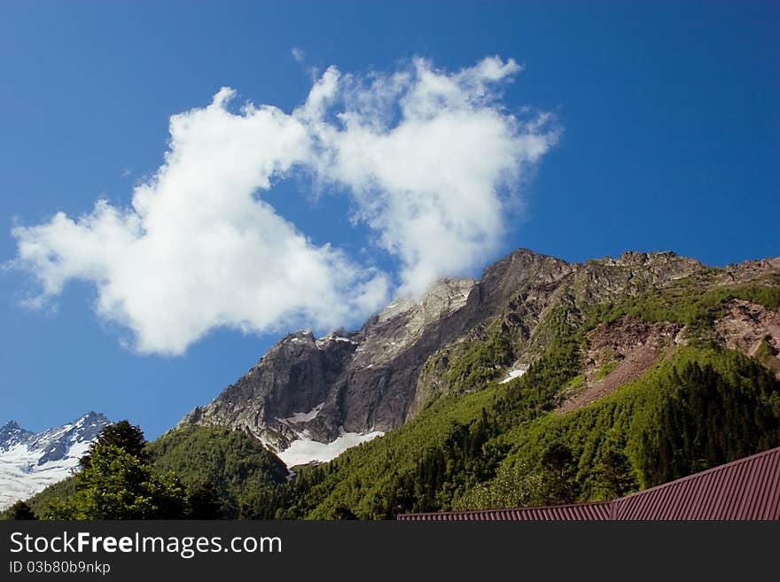 Image of Caucasus Mountains, summer. Image of Caucasus Mountains, summer