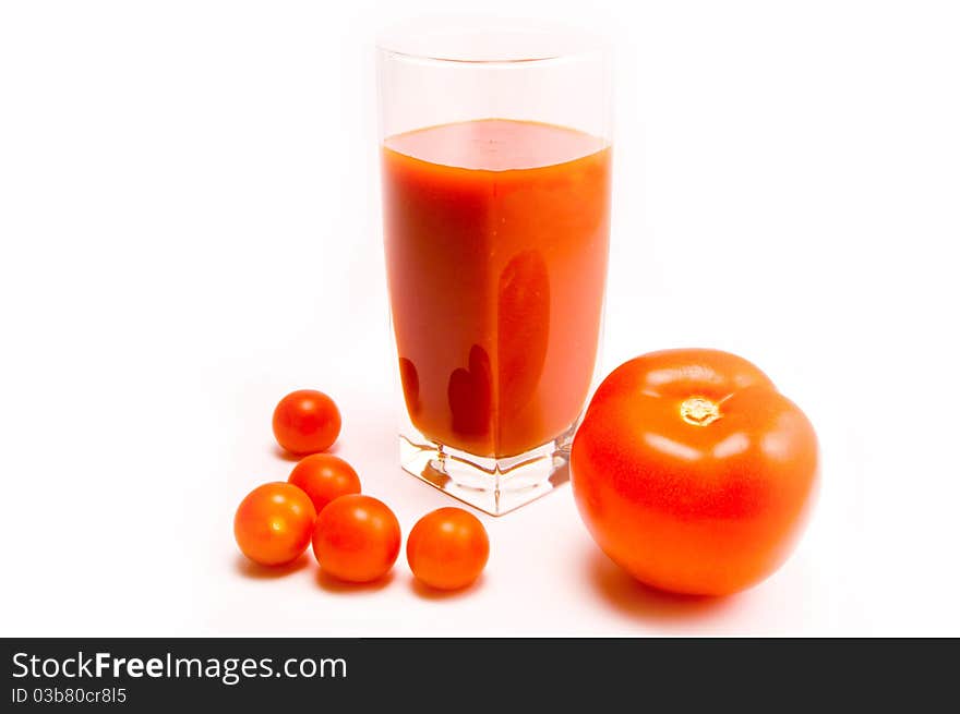 Close-up of a glass of tomato juice