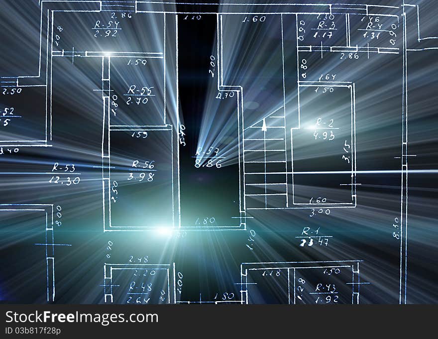 Technology background from shapes and symbols