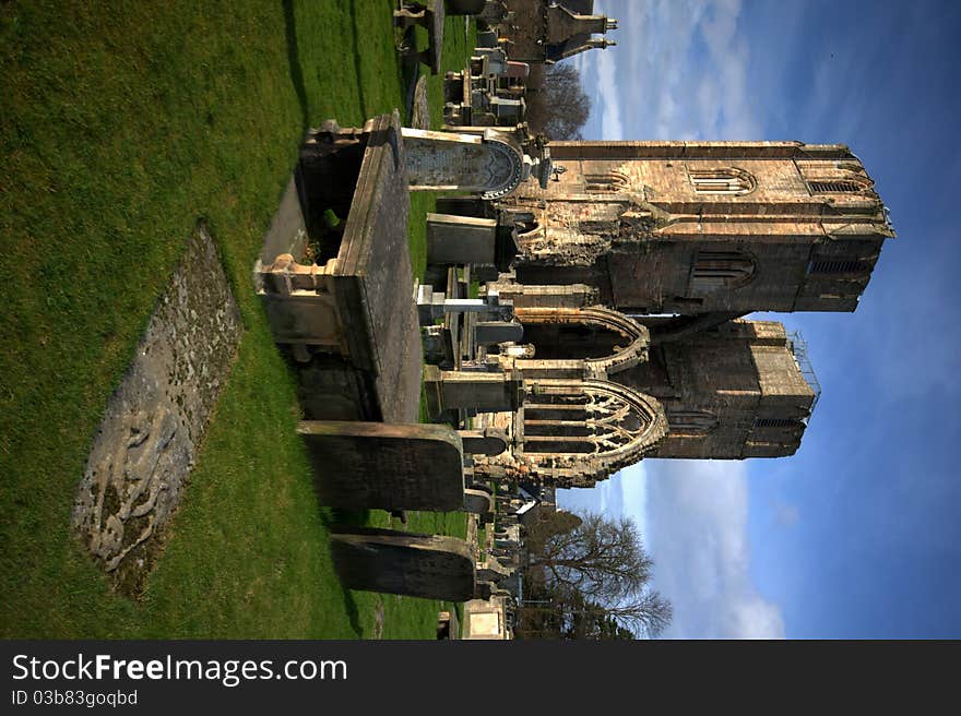 Ancient Elgin Cathedral and Town in Scotland.