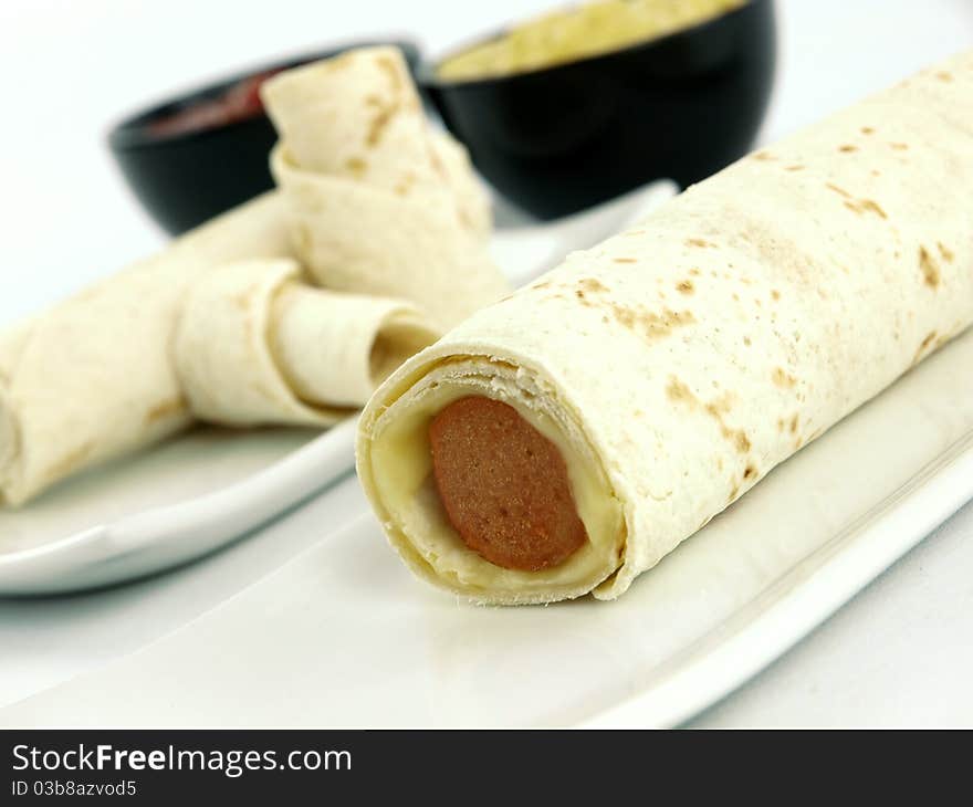 Tortilla with sausage