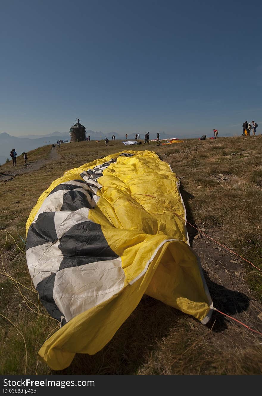 The Veil of a Paraglider near Gerlitzen Mount