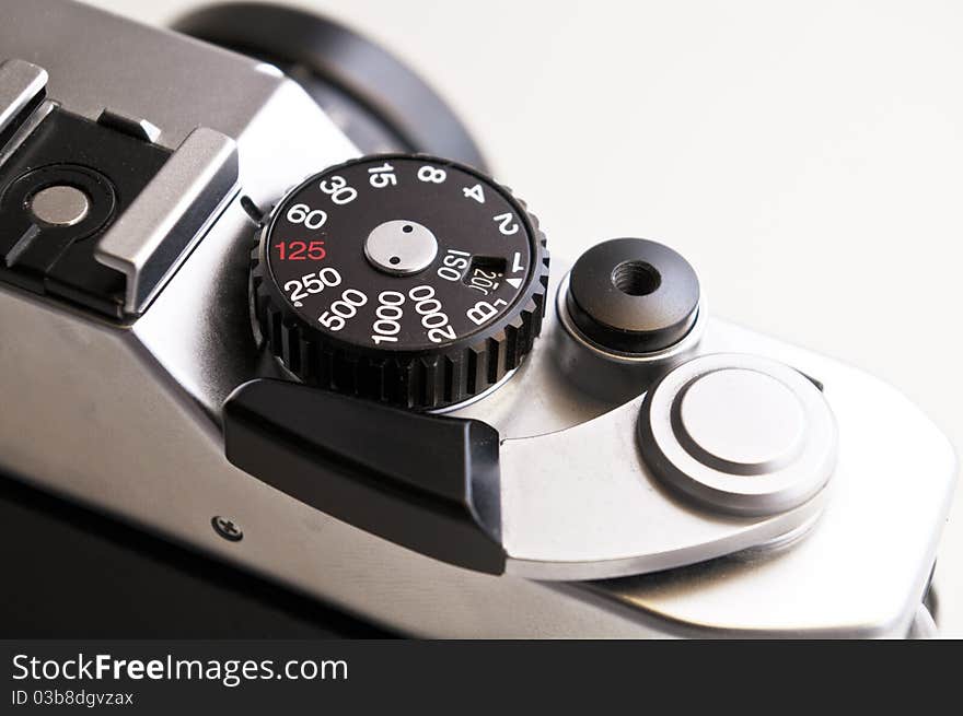 Closeup of an old photo camera