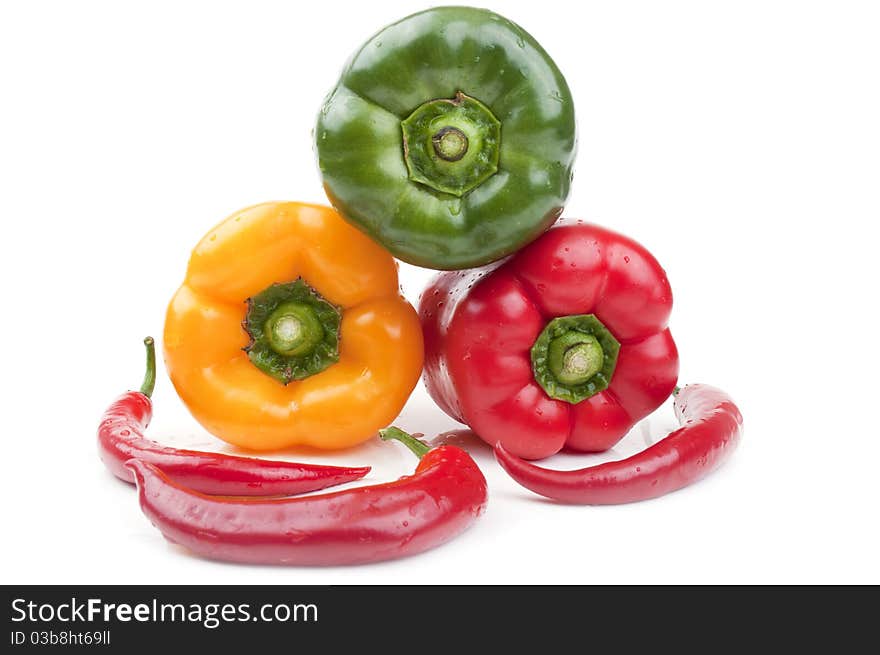 Bell peppers isolated on a white background