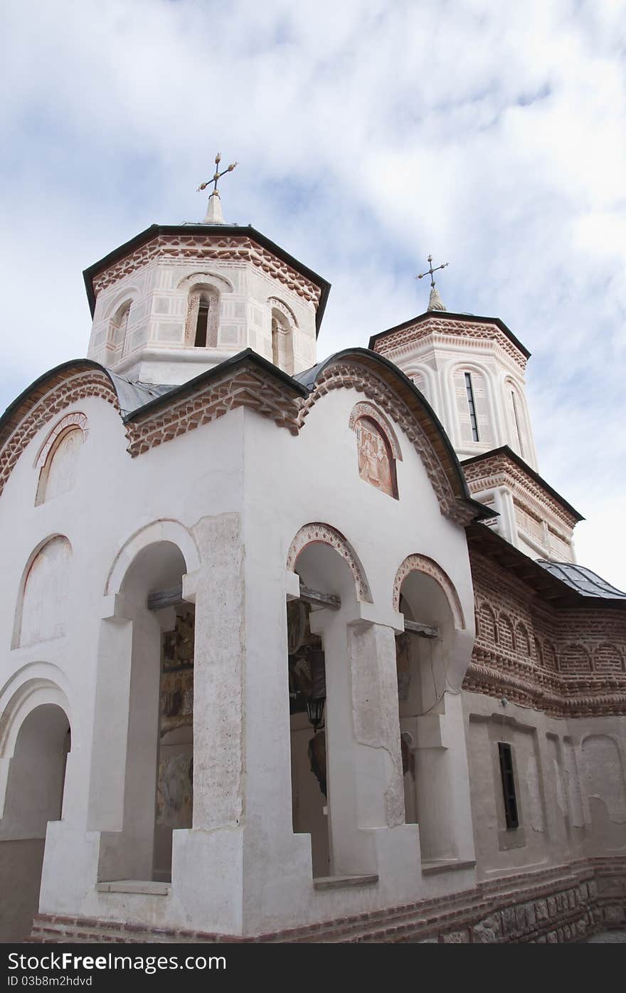 Beautiful architecture of an old Romanian monastery. Beautiful architecture of an old Romanian monastery