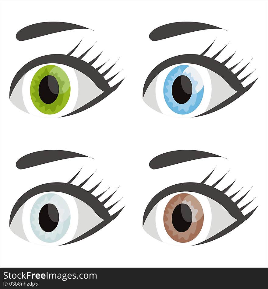 Set of 4 human eyes