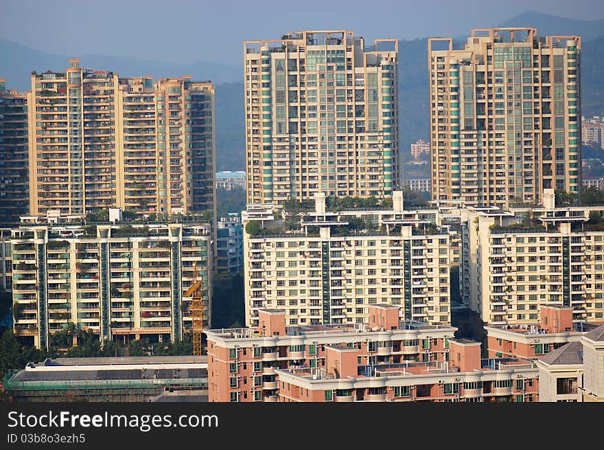 High density residential buildings in Chinese city