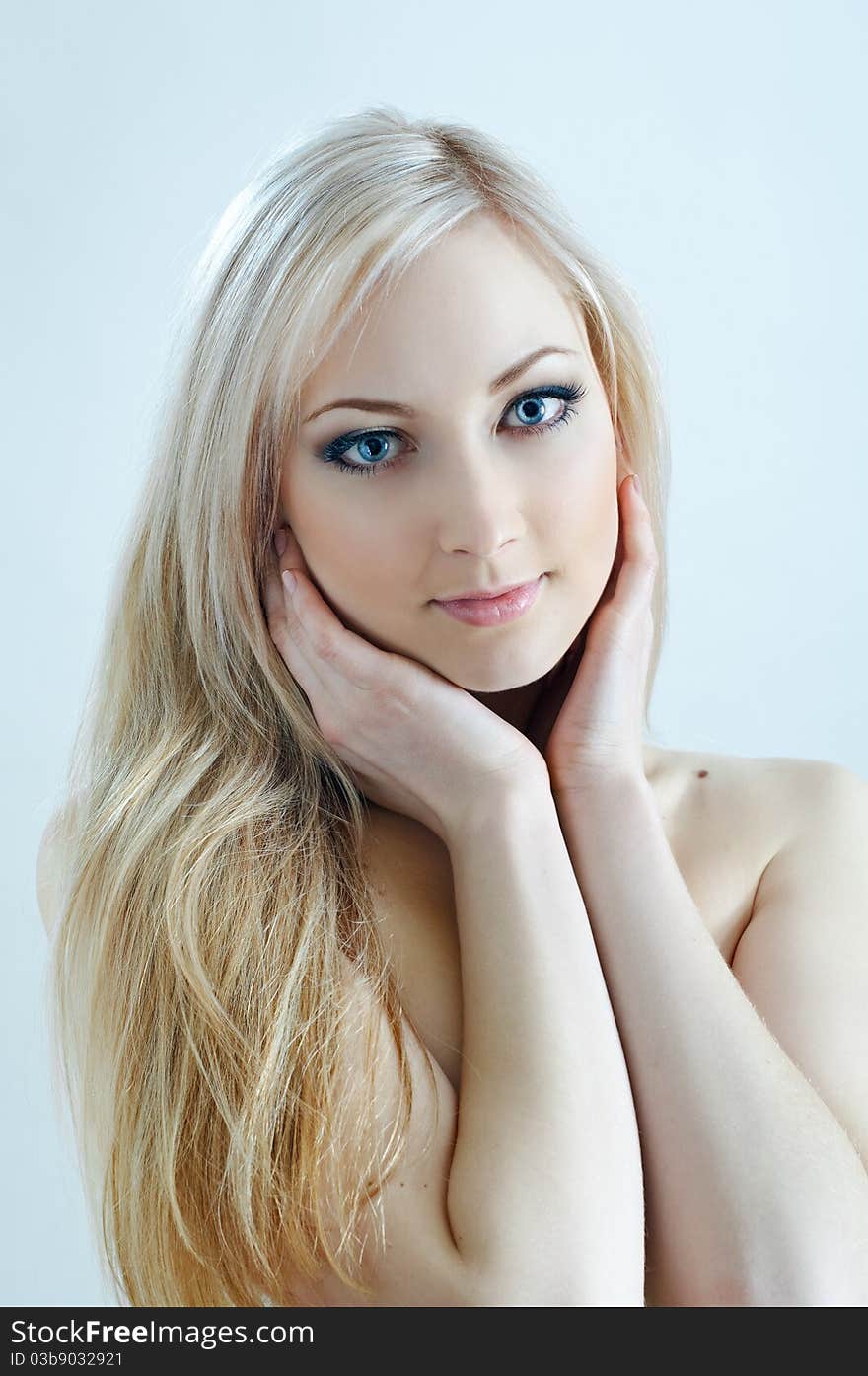 Beauty blonde in cold colours