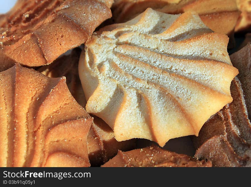 Cookies in powdered sugar