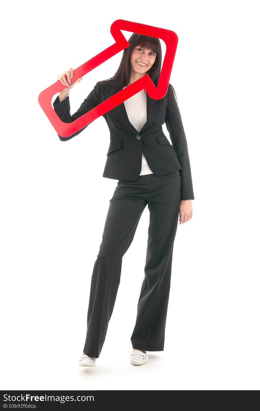 Businesswoman with arrow