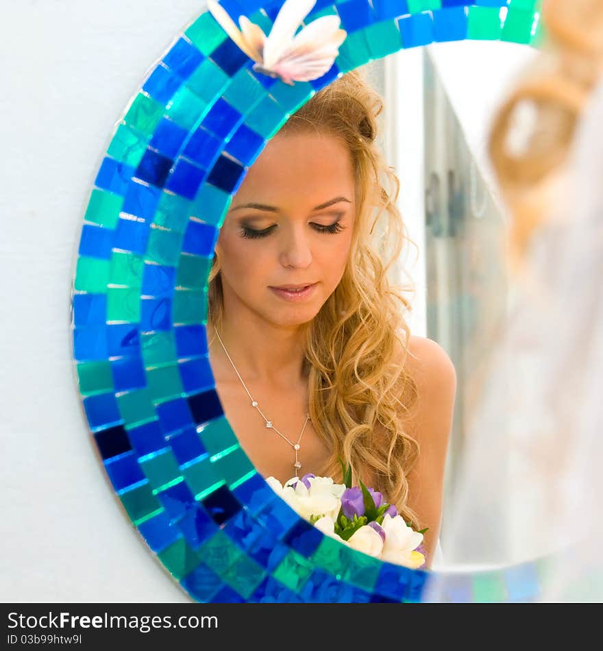 Reflection of the bride