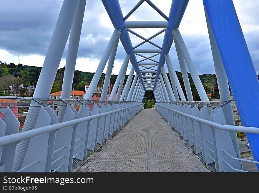 Iron Bridge in the course of the park in the center of Lisbon