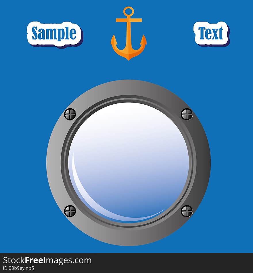 Porthole . Sea background. EPS 10