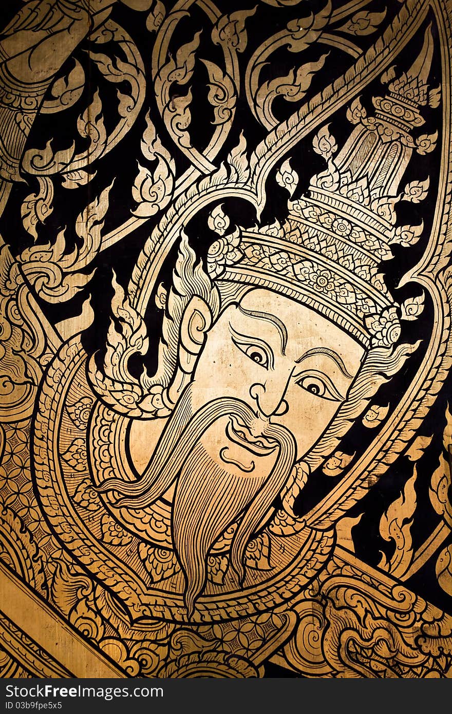 Traditional Thai style painting art