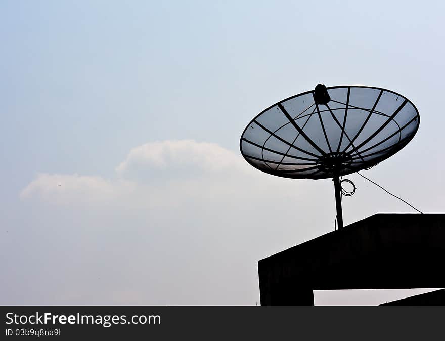 Satellite dish on the roof