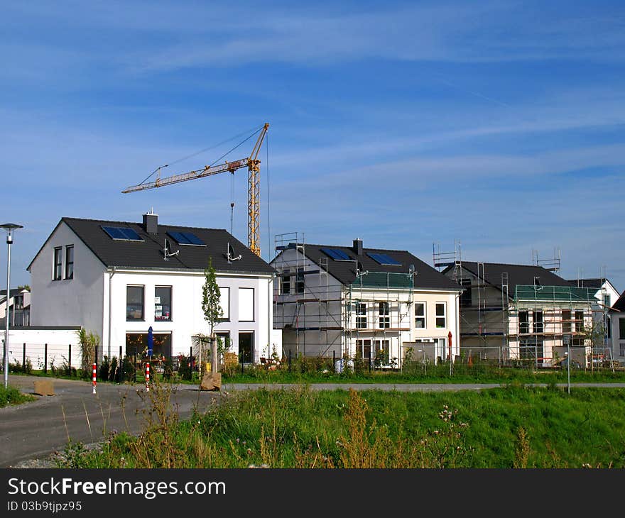 Detached houses in a development area in Germany