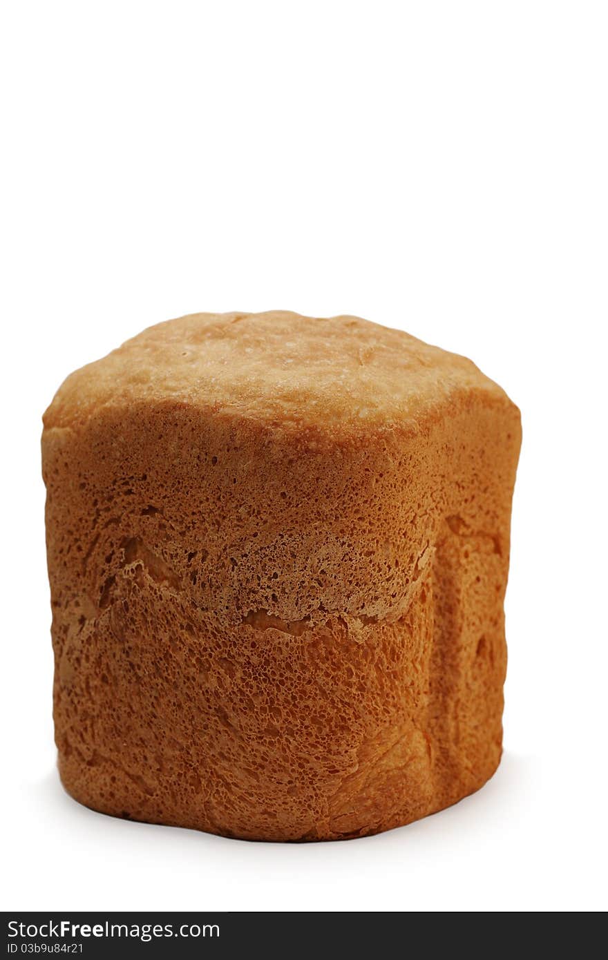 White bread loaf close up (isolated background)