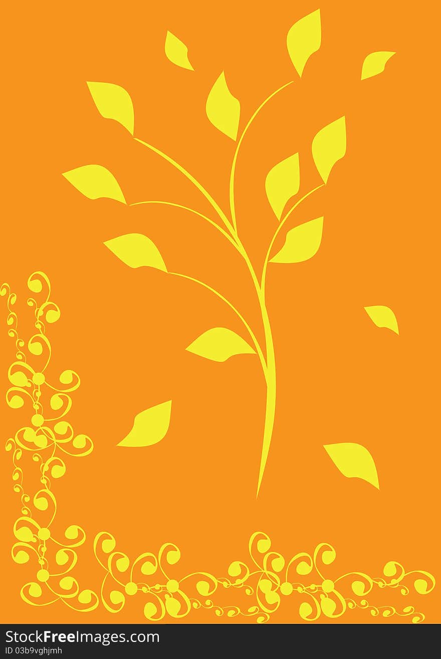 Abstract with autumn Leaves. illustration.