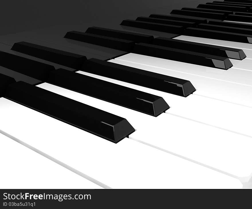 Close up of piano keyboard