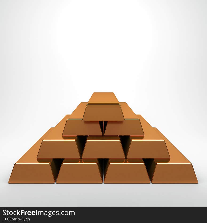 Pile of golden bullion