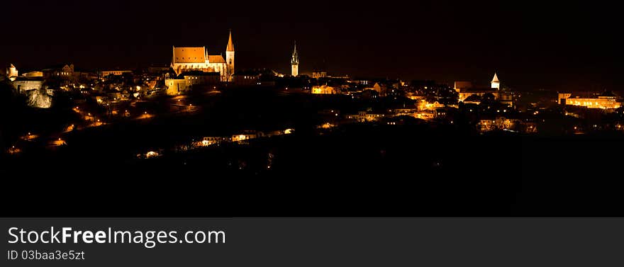 Night Znojmo (Czech Republic) with a view of St. Nicholas Church. Night Znojmo (Czech Republic) with a view of St. Nicholas Church