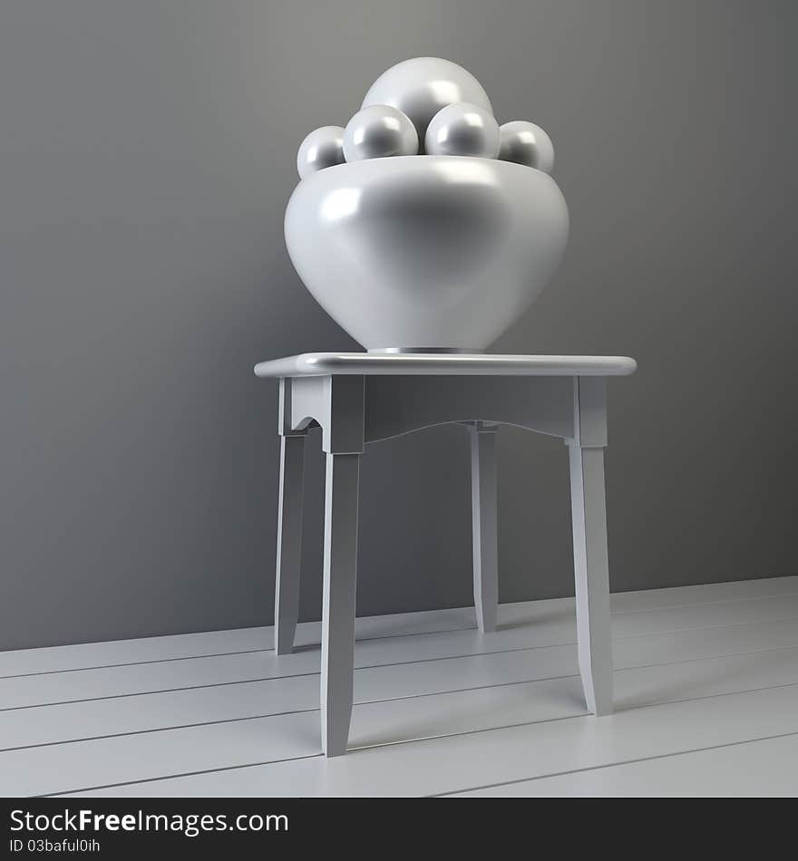 Vase with balls