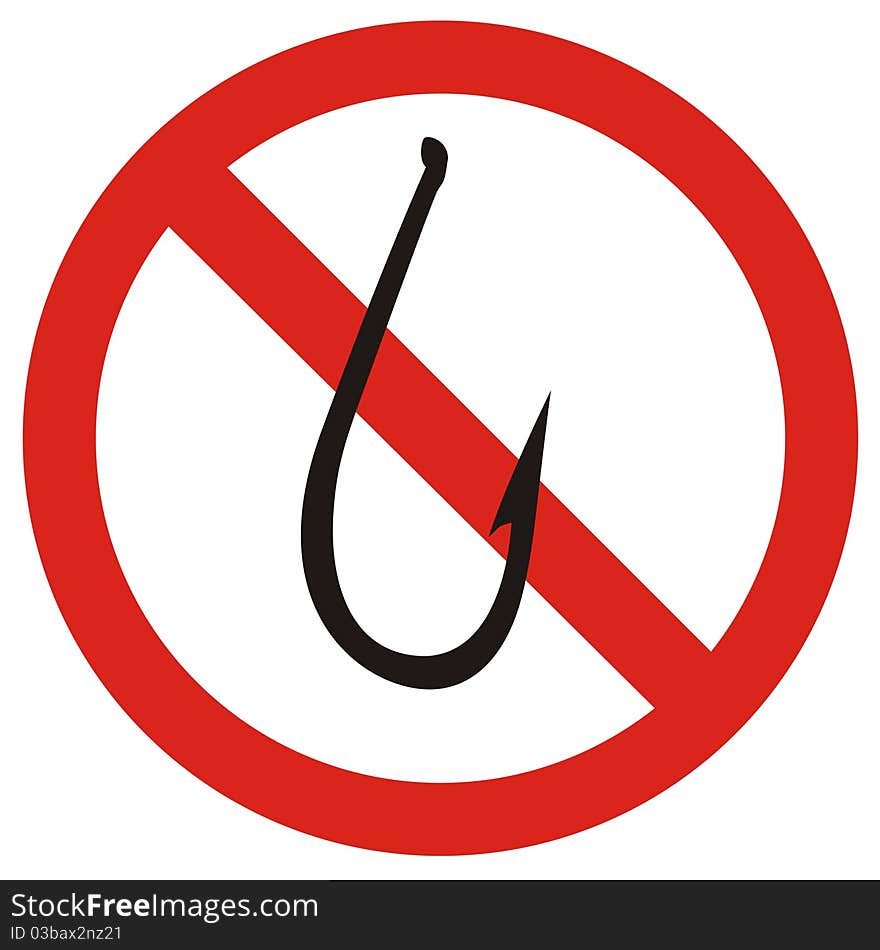 The illustration of do not fishing . The illustration of do not fishing .