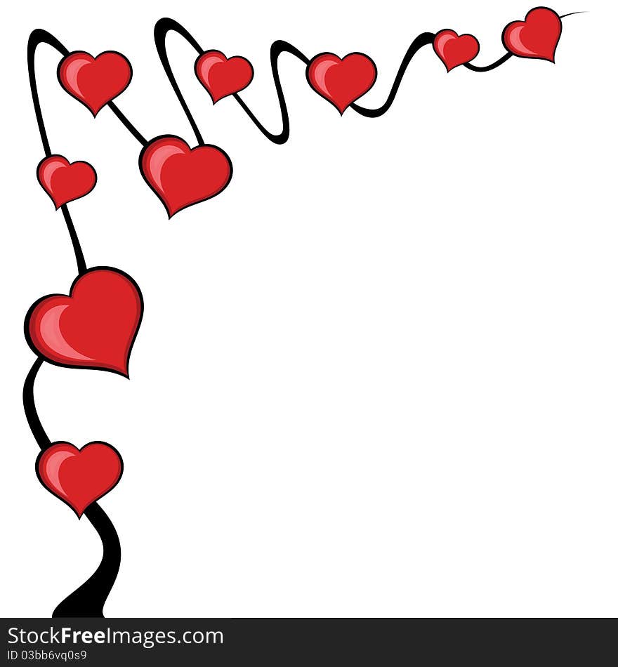 Abstract love tree background. Vector Illustration.