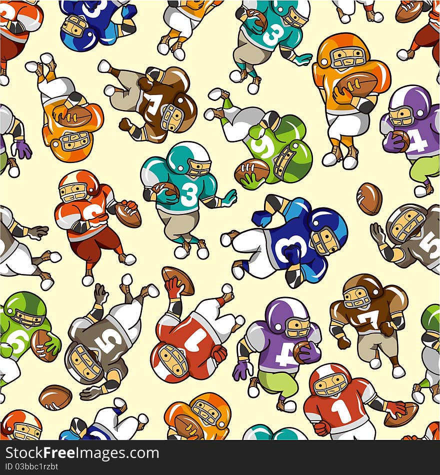 Seamless football pattern, drawing