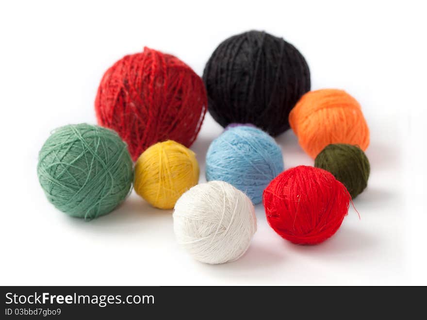 Close up of wool knitting on white background. Close up of wool knitting on white background