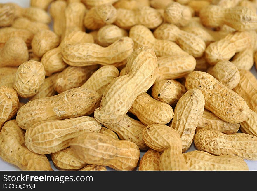 Fresh Peanuts on white background