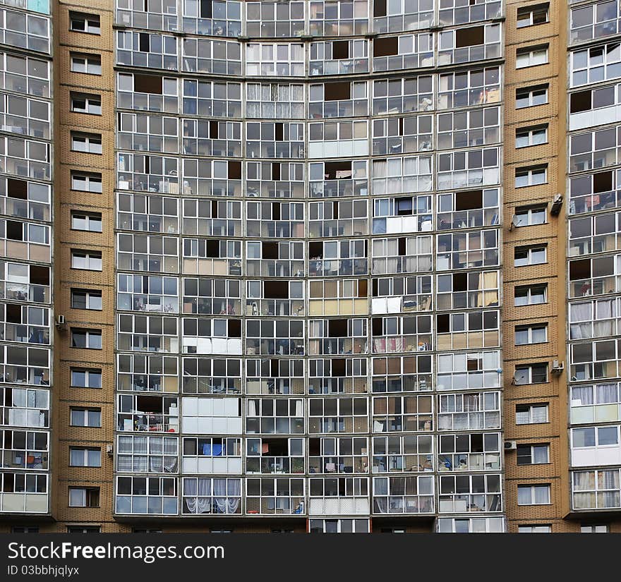 Glass facade of an apartment building. Glass facade of an apartment building