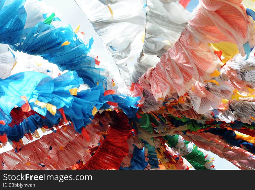 Colorful Prayer Flags In Tibet