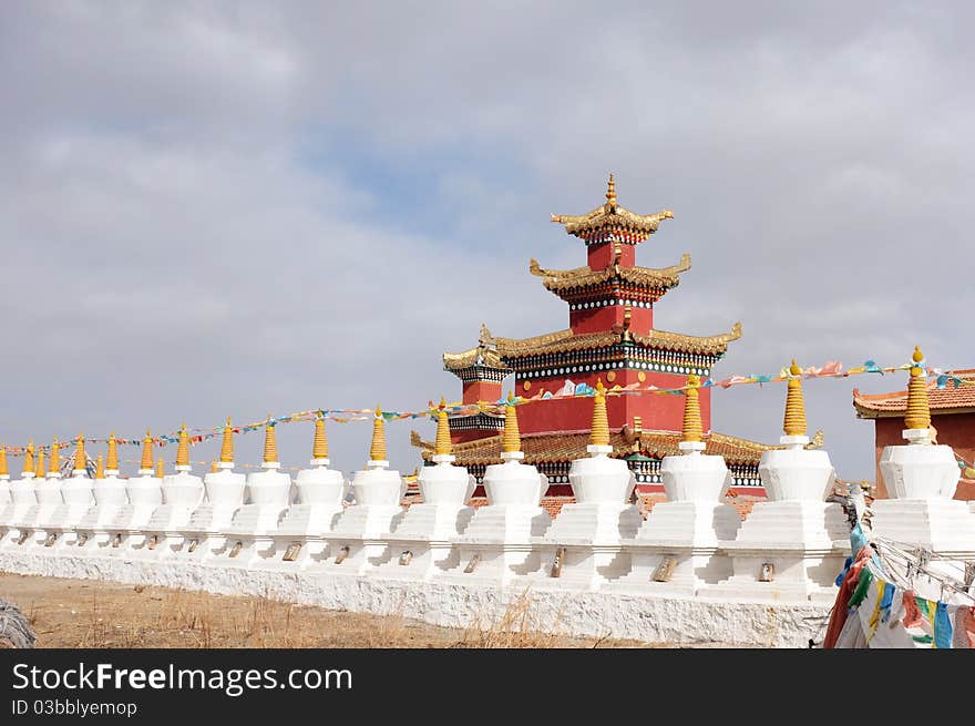 Landscape of an old lamasery in Sichuan, China. Landscape of an old lamasery in Sichuan, China