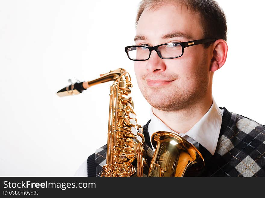 Portrait Of A Man With A Saxophone