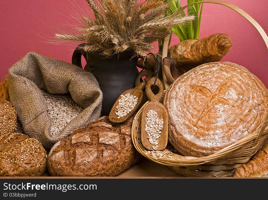 Fresh baked tasty bread food still-life. Fresh baked tasty bread food still-life