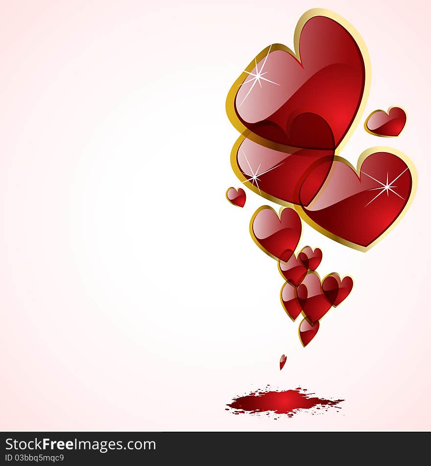 The  abstract hearts background