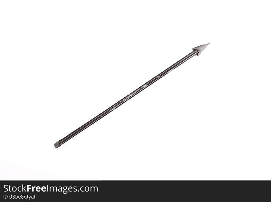 Iron arrows on white background. Iron arrows on white background