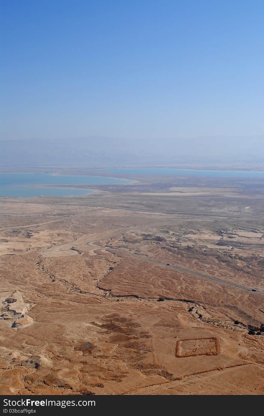 A camp of Romans, view from the Masada fortress