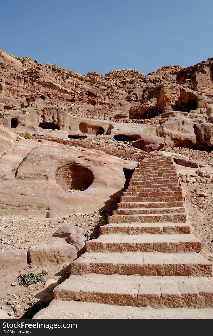 Ruins of ancient town Petra in Jordan. Ruins of ancient town Petra in Jordan