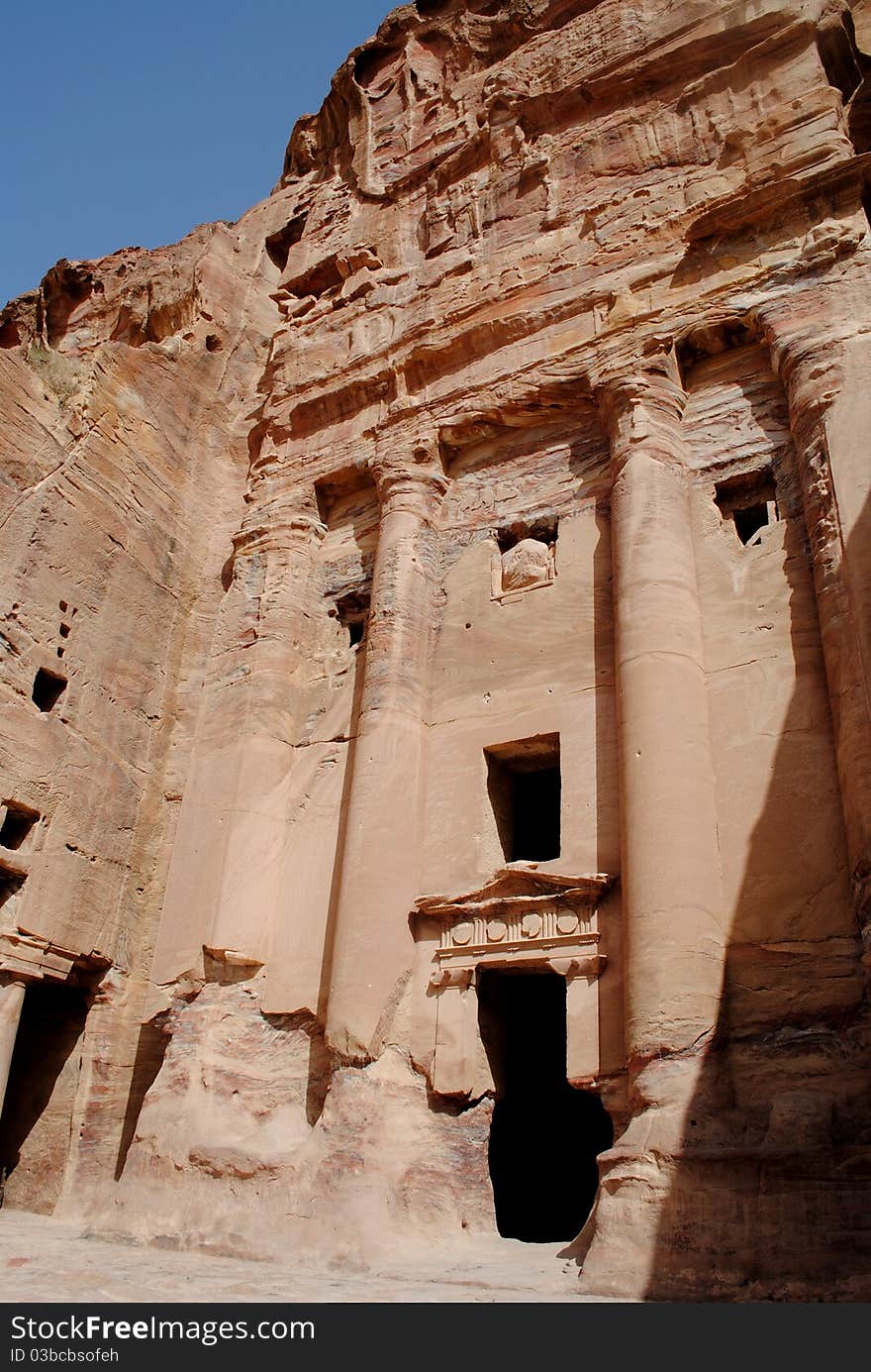 The ruins of the ancient city Petra, Jordan. The ruins of the ancient city Petra, Jordan