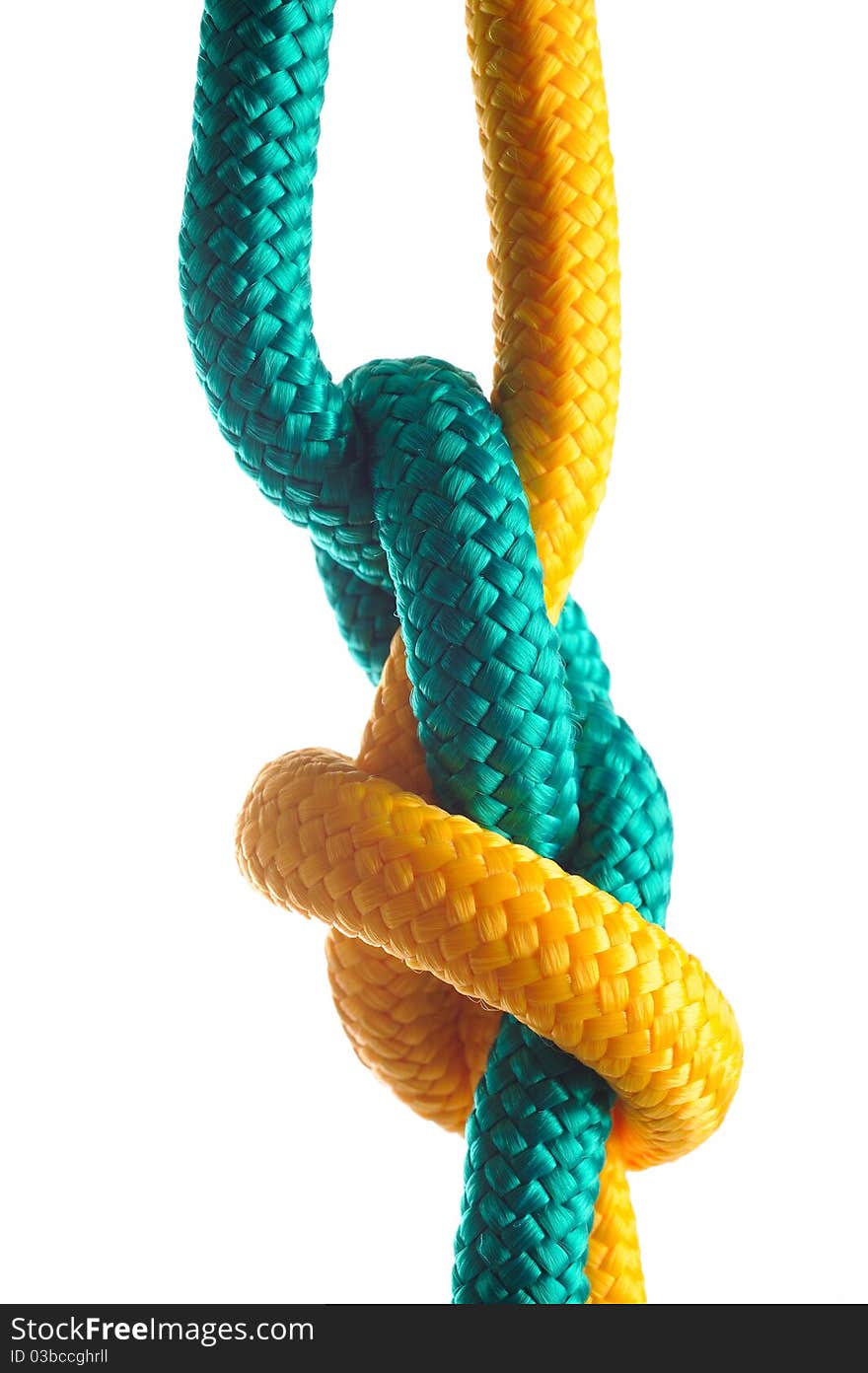 Rope With Marine Knot On White Background.